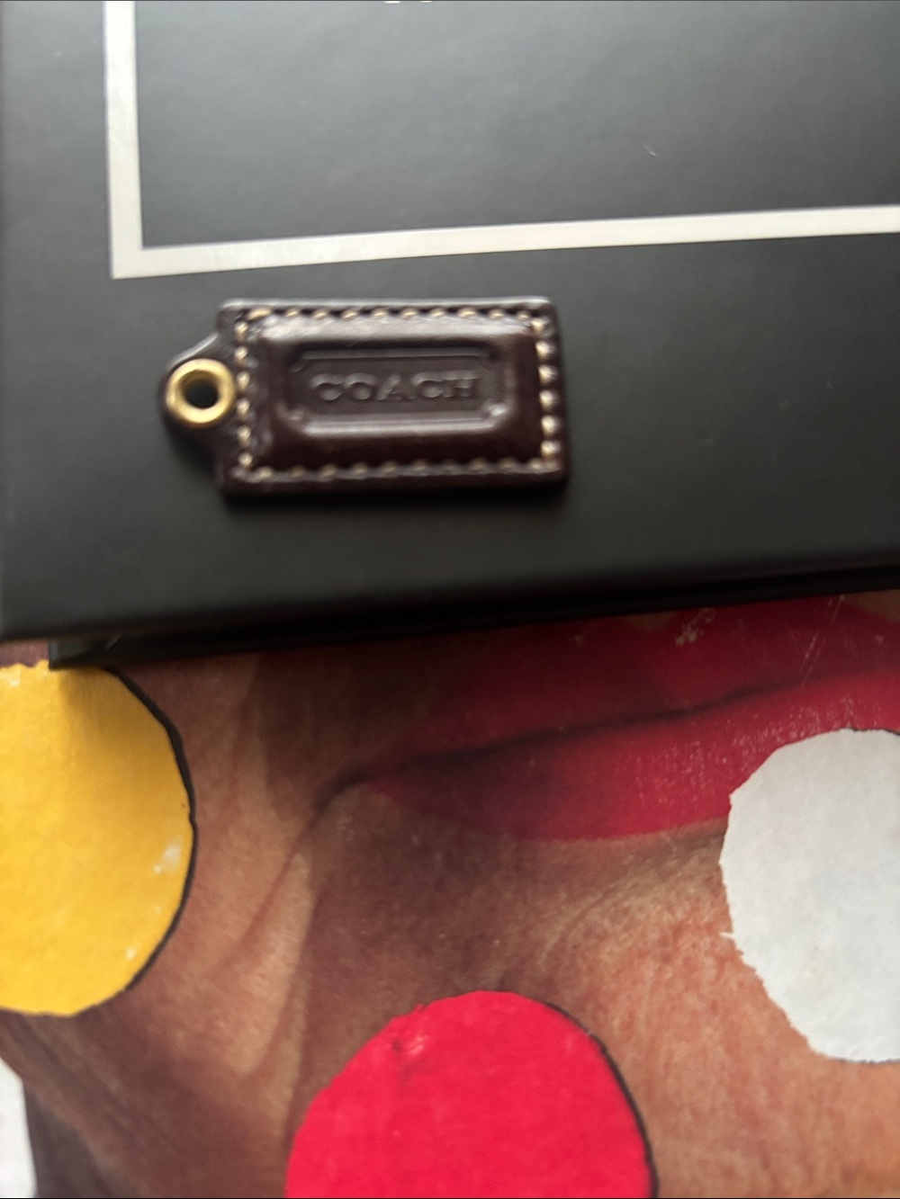 Like New Unisex Coach Leather mini hang tag